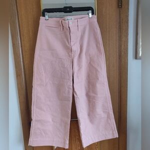 Madewell Emmett Wide-Leg Crop Pants Size 30 Pink